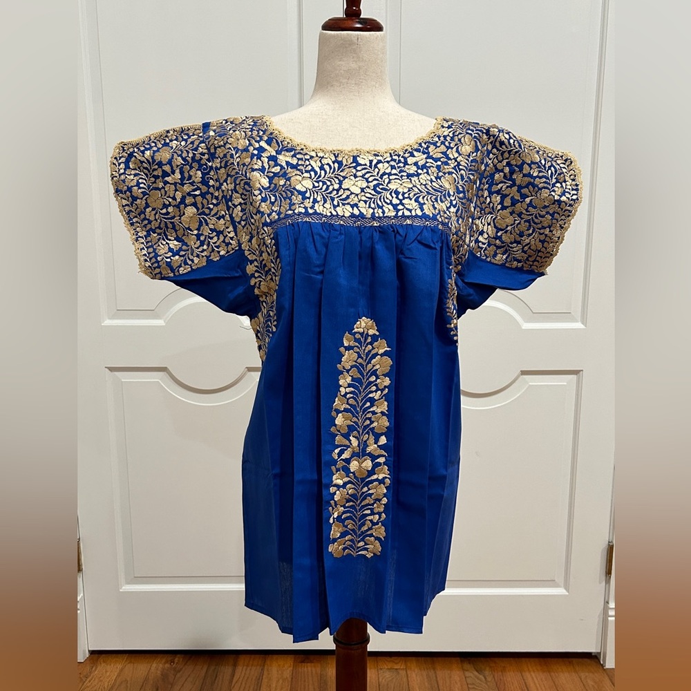 Hand Made Embroidered San Antonino Blouse, Mexican top, S/M/L.